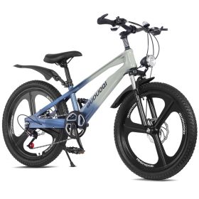 FKZNPJ 20 Inch Kids Mountain Bike, 7-Speed Youth Bicycle with Magnesium Alloy Frame & One-Piece Wheels