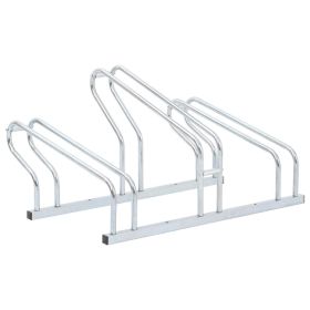Bicycle Stand for 3 Bikes Floor Freestanding Galvanized Steel