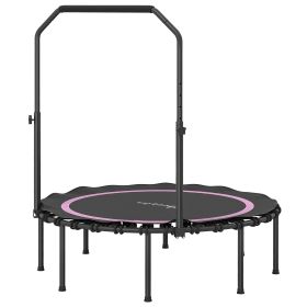 45" Rebounder Trampoline for Adults, Foldable Mini Trampoline with Adjustable Handle Bar for Indoor Outdoor, Pink (Option: Pink-900x440x110 mm)