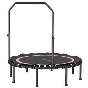 48" Rebounder Trampoline for Adults, Foldable Mini Trampoline with Adjustable Handle Bar for Indoor Outdoor, Pink (Option: Pink-960x460x130 mm)