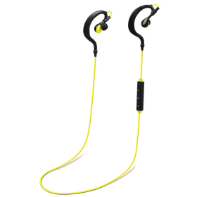 Wireless Headsets V4.1 Sport In-Ear Stereo Headphones Sweat-proof Neckband Earbuds (Option: Yellow)