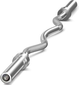 Solid Steel 47 ""Coil Rod Barbell Standard Weight Bar Thread Non-Slip 300 lb Capacity Weight Bar Yellow (Color: Sliver, Material: Metal)