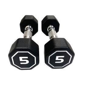 Octagon Dumbbell for Commercial & Household Fitness Usage (Weights Available: 5LB, Color: BLACK)
