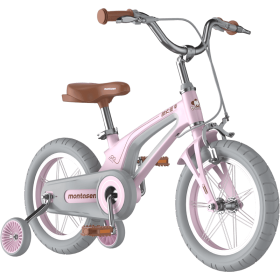 M-F800-16 inch Kids Bike for Girls and Boys, Magnesium Alloy Frame with Auxiliary Wheel, Kids Single Speed Cruiser Bike. (Main Material: Magnesium Oxide, Main Color: Pink)